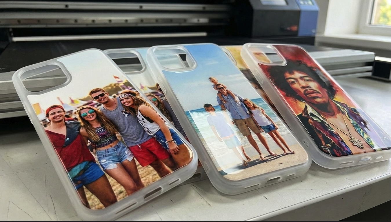 Close-up van UV print structuur